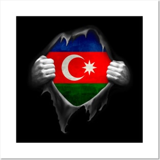 Azerbaijan Flag Azerbaijani Roots DNA Pride Gift Posters and Art